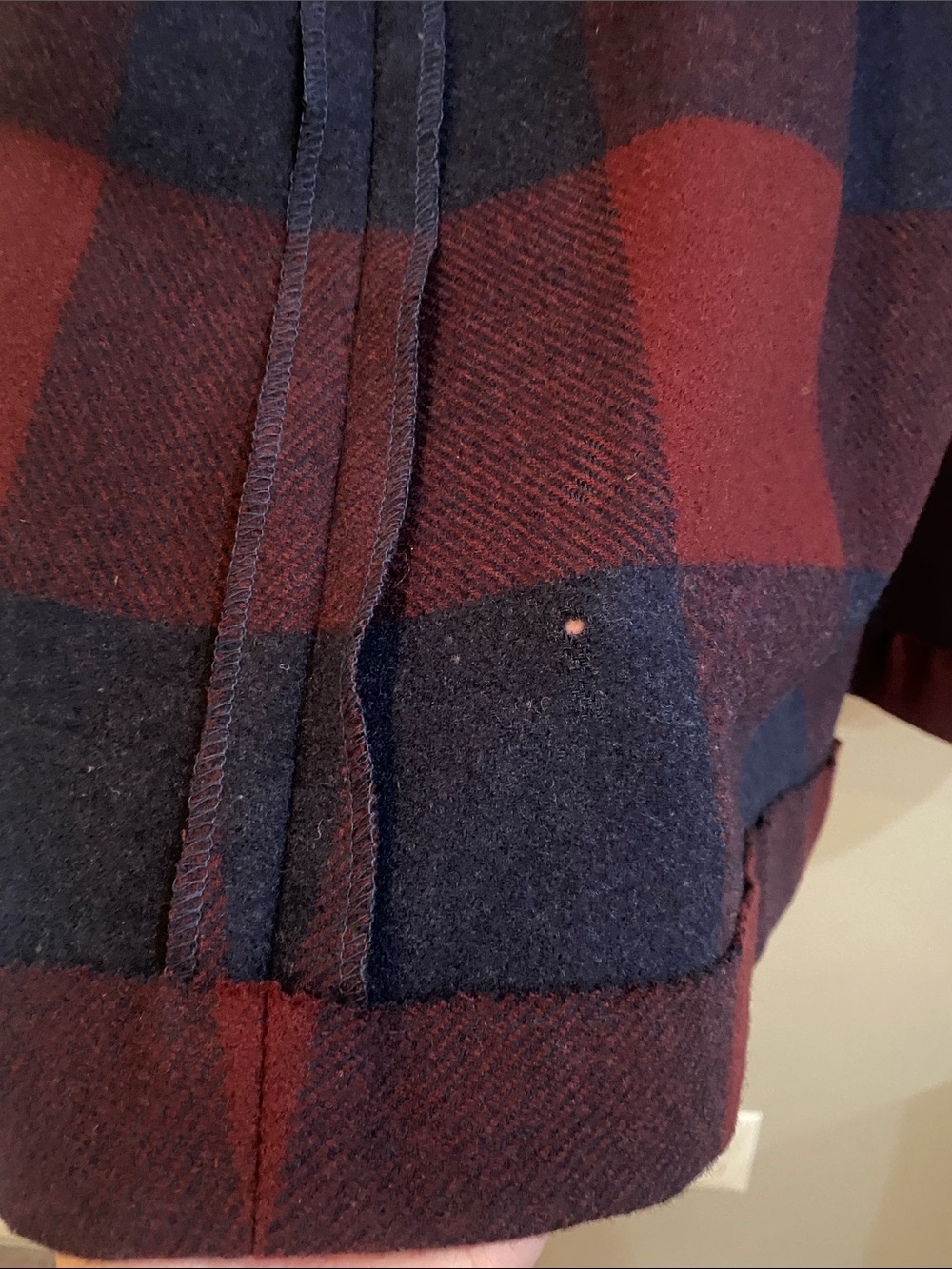 Pendleton Maroon and Navy Plaid A-Line Skirt Wool VGUC VTG 16 - Picture 11 of 13
